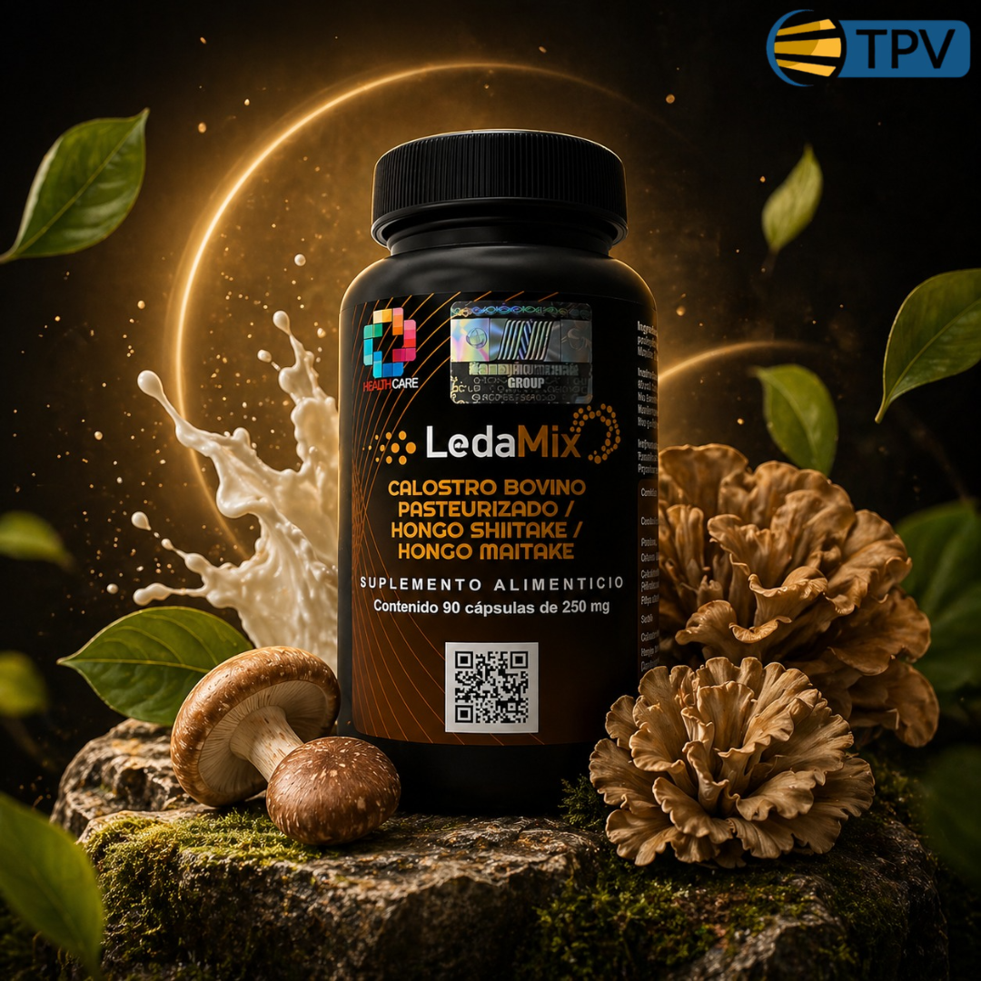 LedaMix - Calostro Bovino Pasteurizado y Hongos Shiitake y Maitake 90 cps